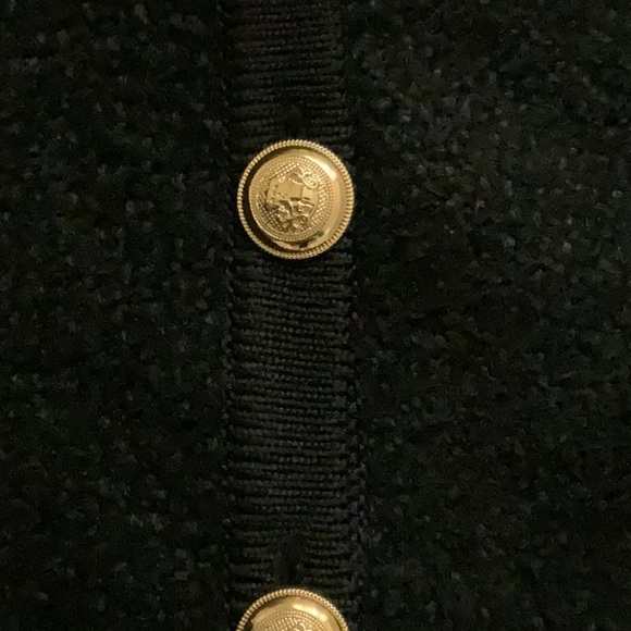 Massimo Dutti Black Boucle Knit Cardigan Jacket With Pockets XS - Picture 5 of 9